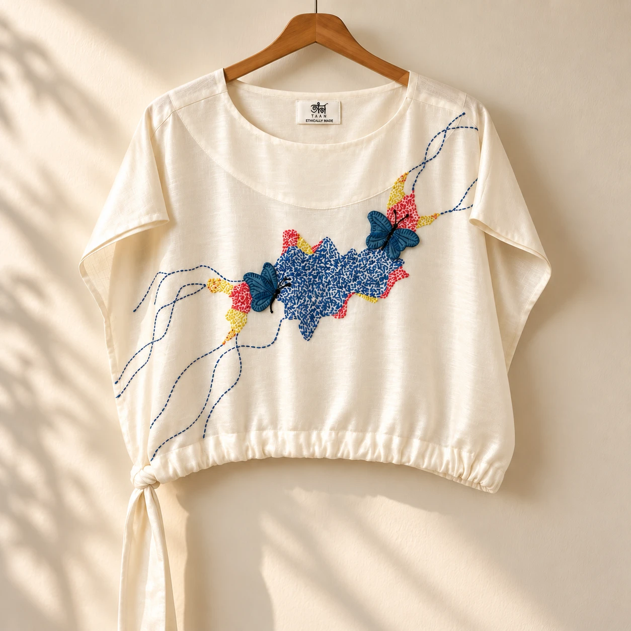Handstitched Cotton Butterfly Top