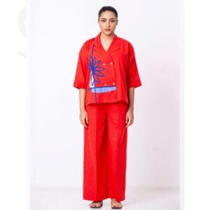 Fiery Red Floral Co-ord Set