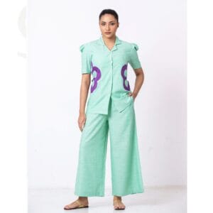 Mint Green Abstract Floral Co-ord Set